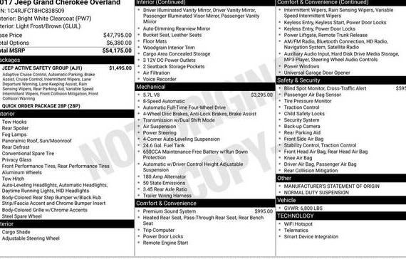 JEEP GRAND CHEROKEE 2017 1C4RJFCT8HC838509 image JEEP GRAND CHEROKEE 2017 1C4RJFCT8HC838509 image